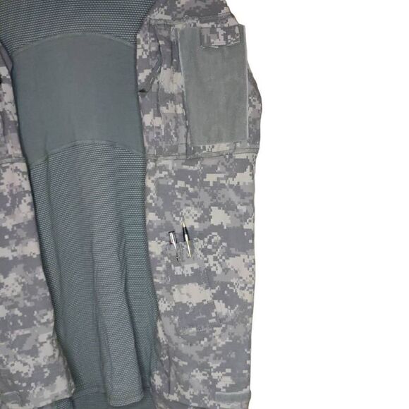 Massif Men’s Camo Flame Resistant Long Sleeve Army Combat Shirt Green XL - Picture 4 of 15